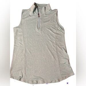 Women's gym Sleeveless Zip-Up Top. The color is light green